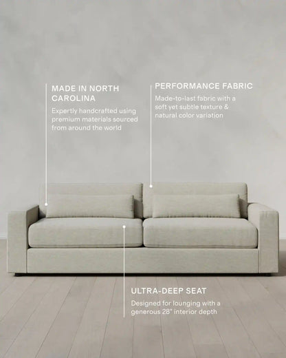 Ashford Deep Seat Sofa in Performance Basketweave