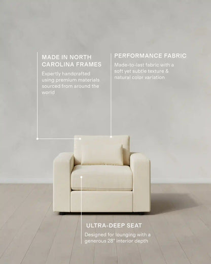 Ashford Deep Seat Chair and a Half in Performance Velvet