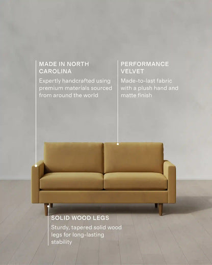 Atlas Midcentury Sofa in Performance Velvet