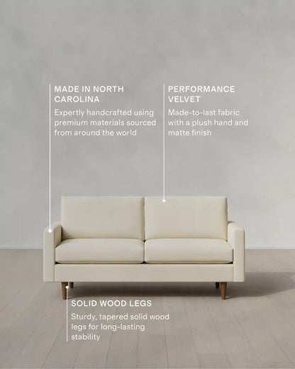 Atlas Midcentury Sofa in Performance Velvet