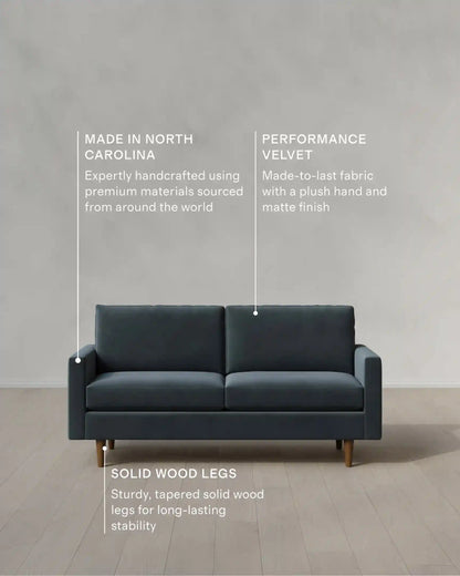 Atlas Midcentury Sofa in Performance Velvet