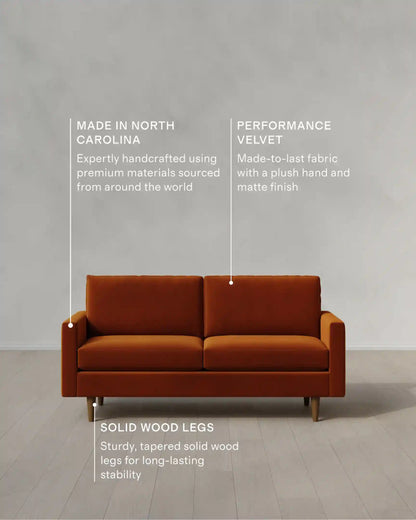 Atlas Midcentury Sofa in Performance Velvet