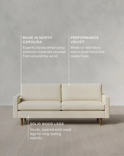 Atlas Midcentury Sofa in Performance Velvet