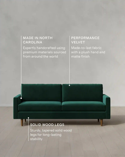 Atlas Midcentury Sofa in Performance Velvet