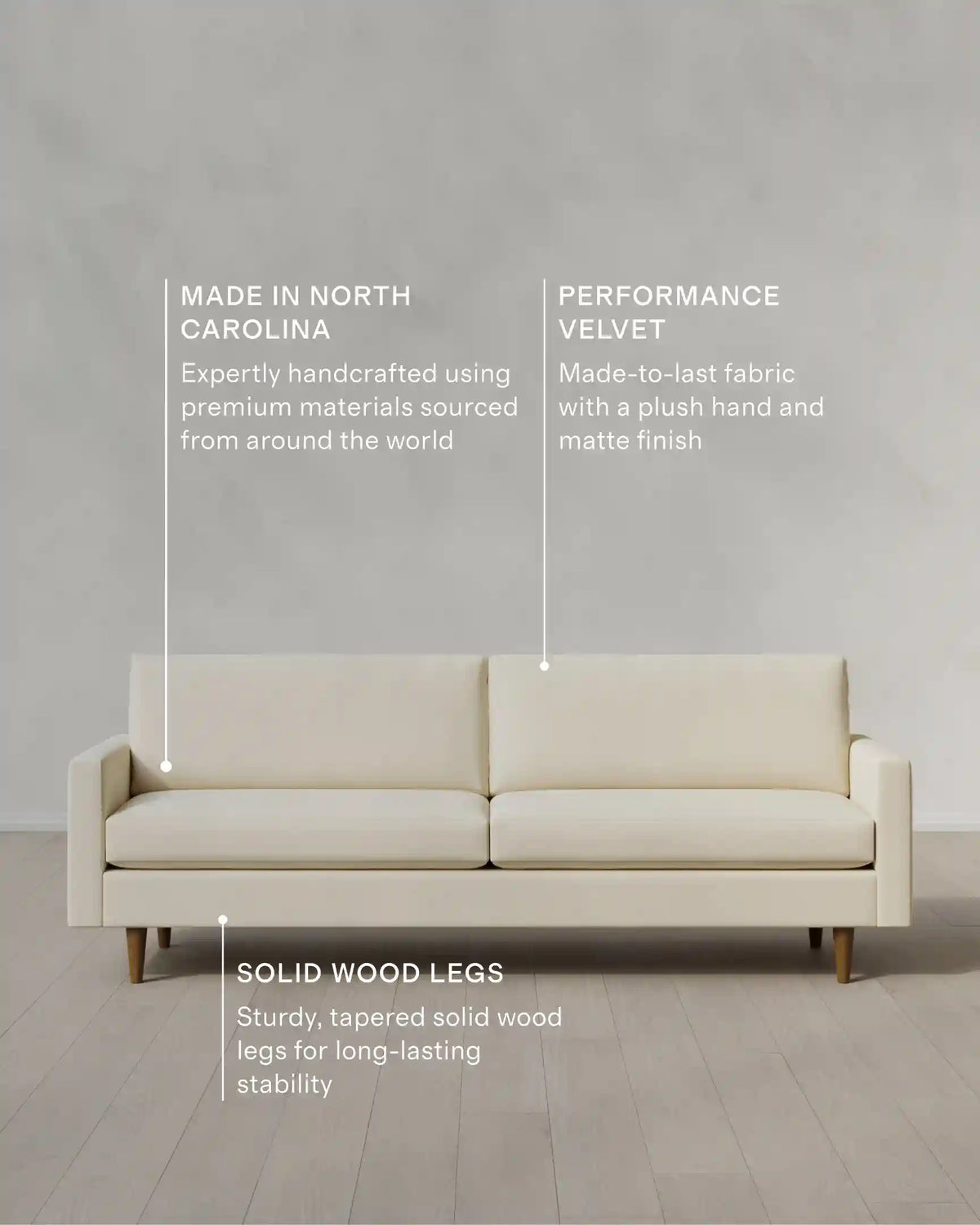 Atlas Midcentury Sofa in Performance Velvet