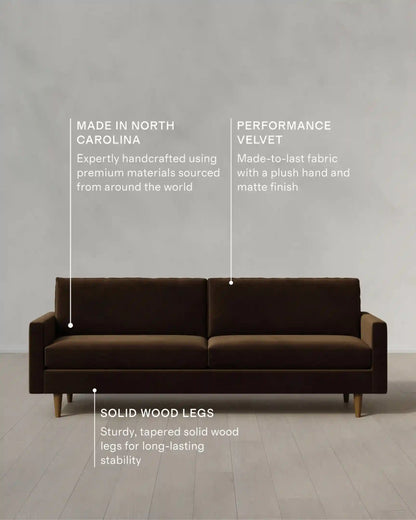 Atlas Midcentury Sofa in Performance Velvet