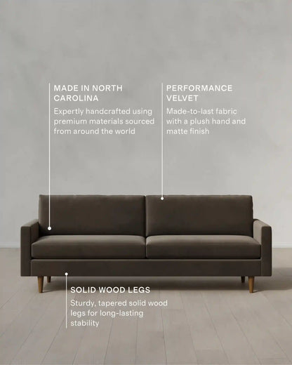 Atlas Midcentury Sofa in Performance Velvet