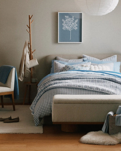 European Linen Gingham Duvet Cover Set