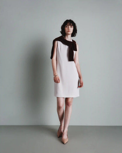 Fluid Crepe Sleeveless Shift Dress