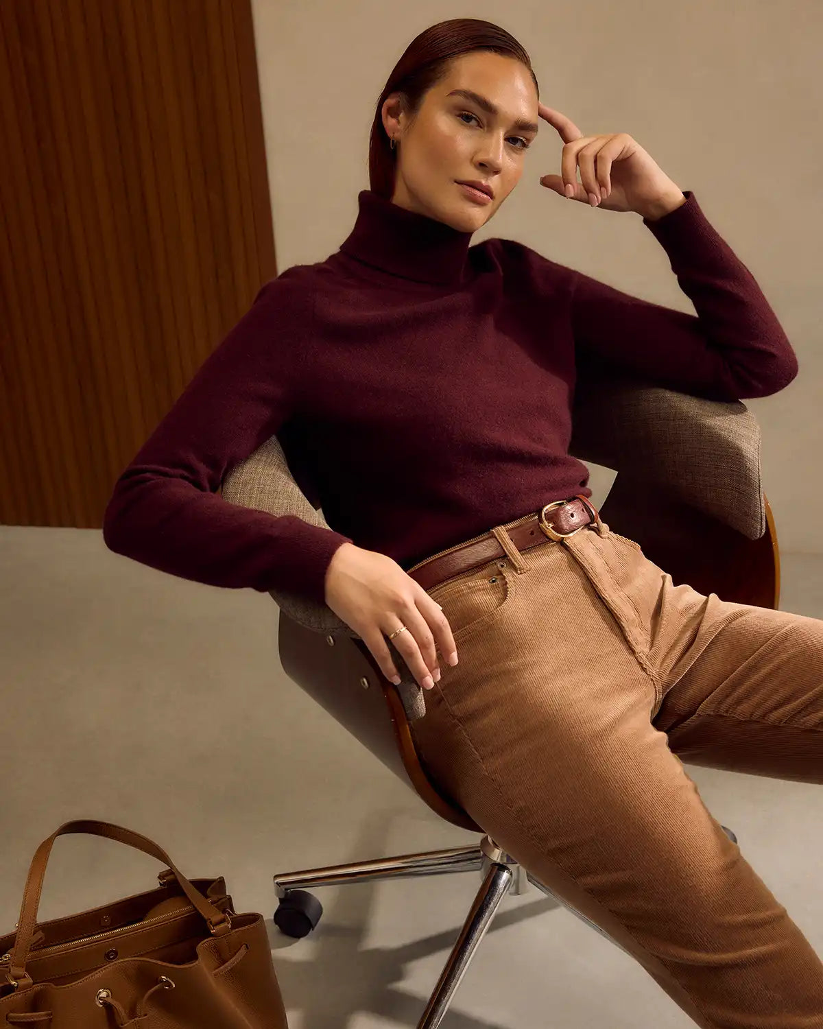 Organic Stretch Corduroy Straight Leg Pants