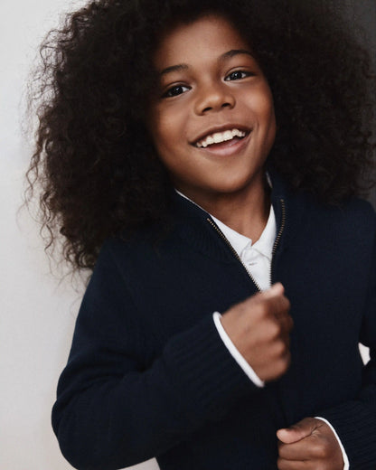 Boys 100% Organic Cotton Quarter-Zip Sweater