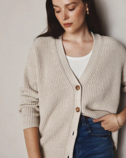 100% Organic Cotton Oversized Boyfriend Cardigan