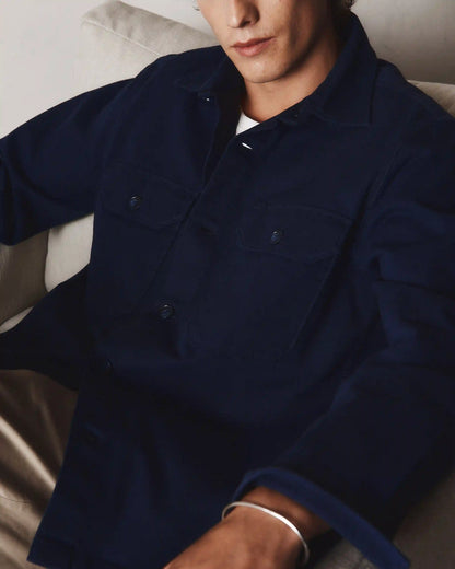 Double-Brushed Stretch Overshirt Jacket