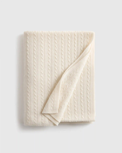 Cable Knit Cashmere Throw