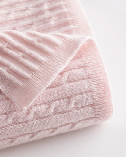 Mongolian Cashmere Cable Knit Baby Blanket