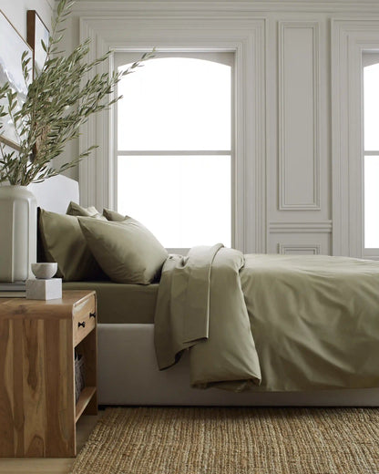 Organic Crisp Percale Duvet Cover Set
