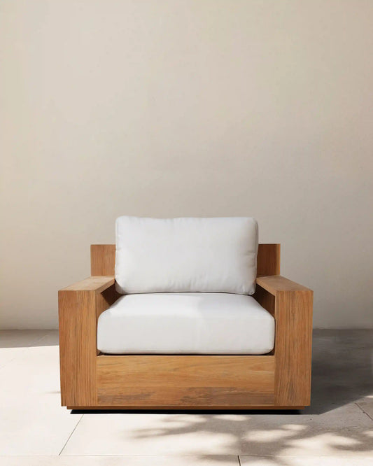 Solid Teak Outdoor Swivel Lounge Chair