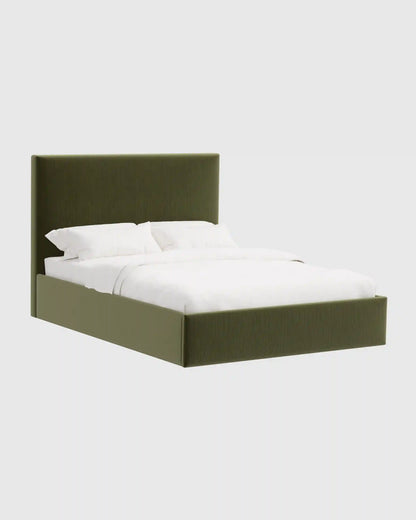 Square Bed in Performance Velvet