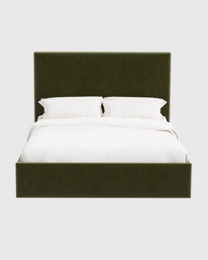 Square Bed in Performance Velvet