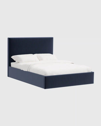 Square Bed in Performance Velvet