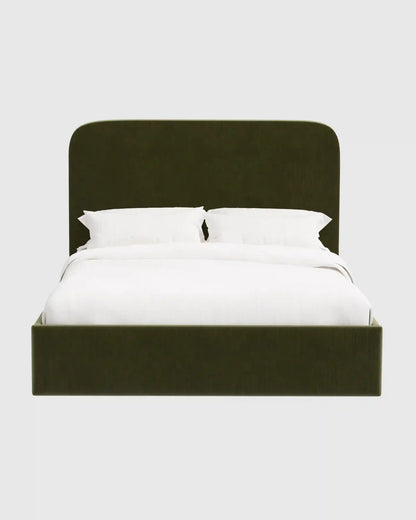 Curved Bed in Performance Velvet