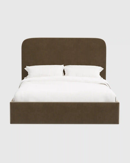 Curved Bed in Performance Velvet