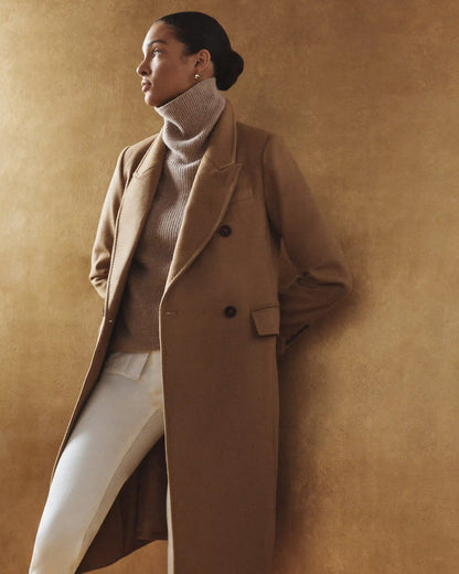 Italian Wool Double-Breasted Slouch Coat