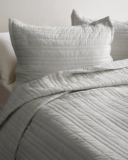 Organic Cotton Stripe Stitch Quilted Sham Set