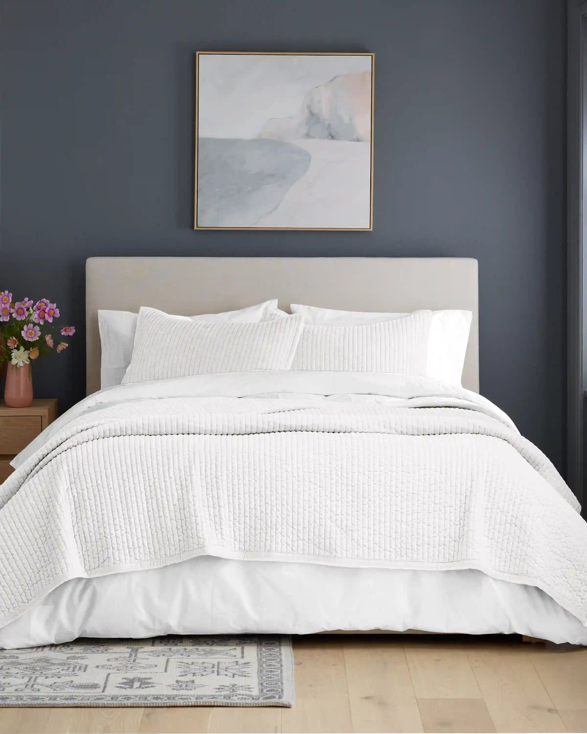 Cotton Velvet Narrow Channel Quilted Sham Set