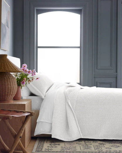 Cotton Velvet Narrow Channel Quilted Sham Set