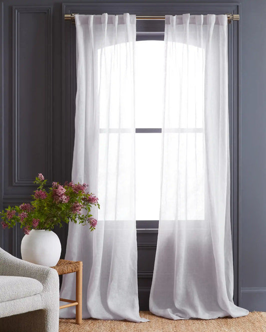 European Linen Sheer Curtain Set (Set of 2)