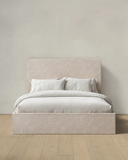 Plush Boucle Curved Bed