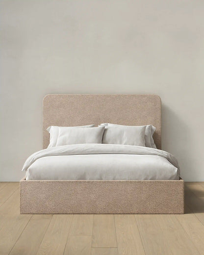Plush Boucle Curved Bed