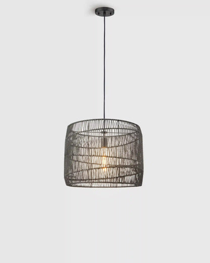 Woven Rope Drum Pendant Light