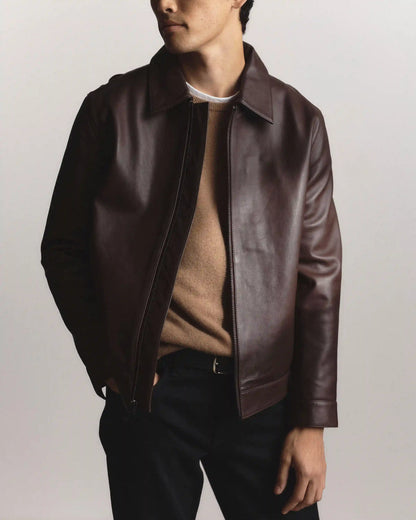 100% Leather Harrington Jacket