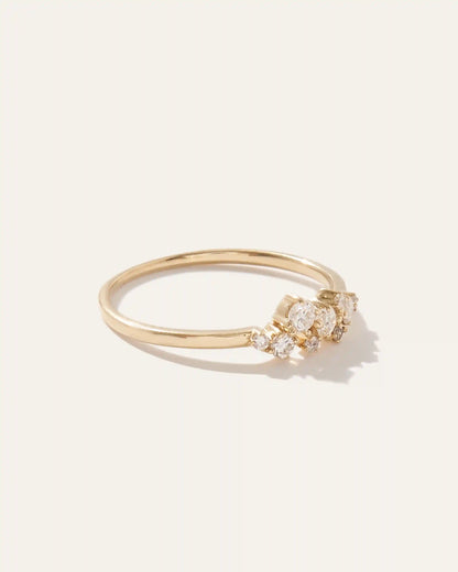14K Gold Diamond Scatter Ring