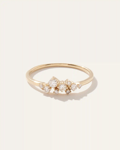 14K Gold Diamond Scatter Ring