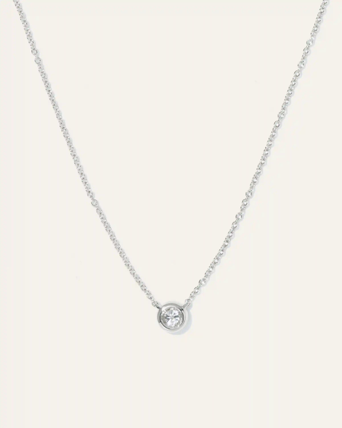 14K Gold Diamond Bezel Necklace