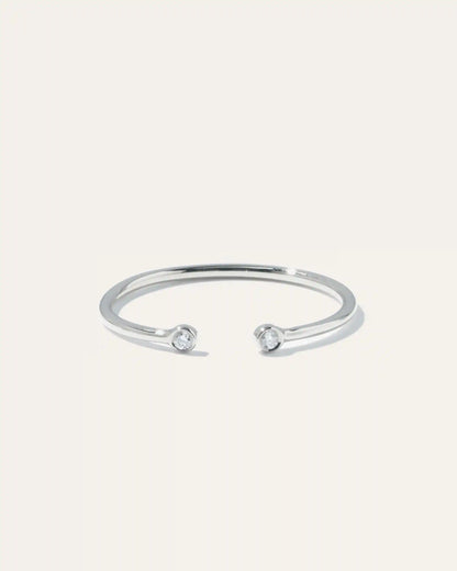 14K Gold Diamond Bezel Open Ring
