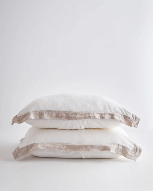 European Linen Bordered Sham Set