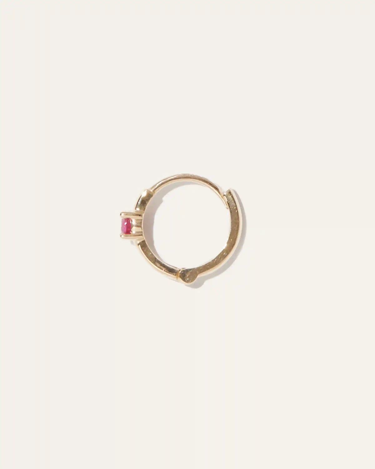 14K Gold Gemstone Tiny Huggie - Single