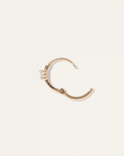 14K Gold Gemstone Tiny Huggie - Single
