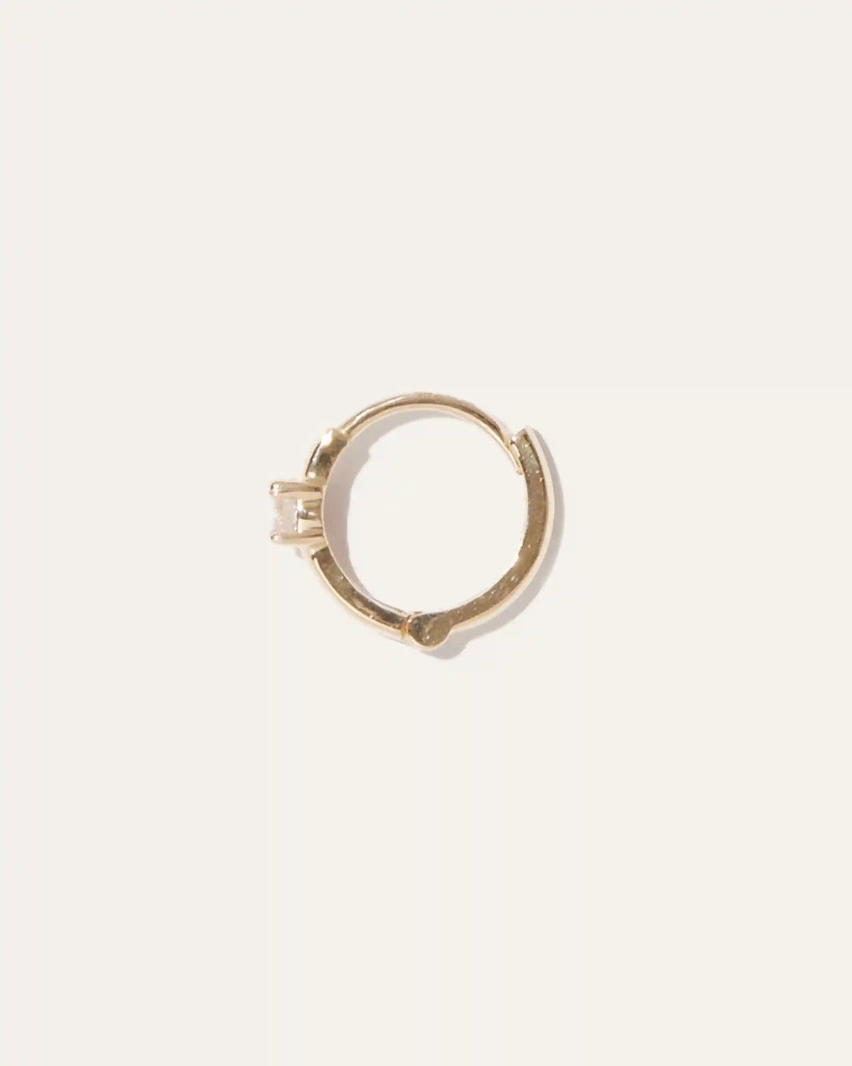 14K Gold Gemstone Tiny Huggie - Single