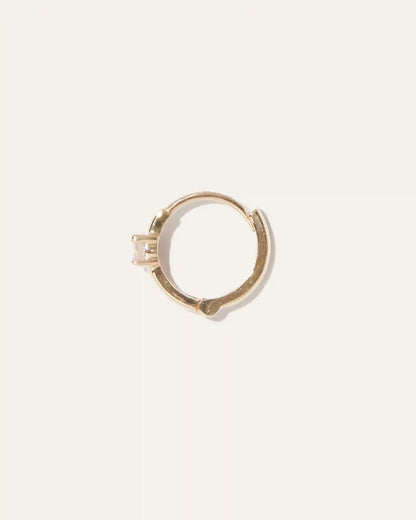 14K Gold Gemstone Tiny Huggie - Single