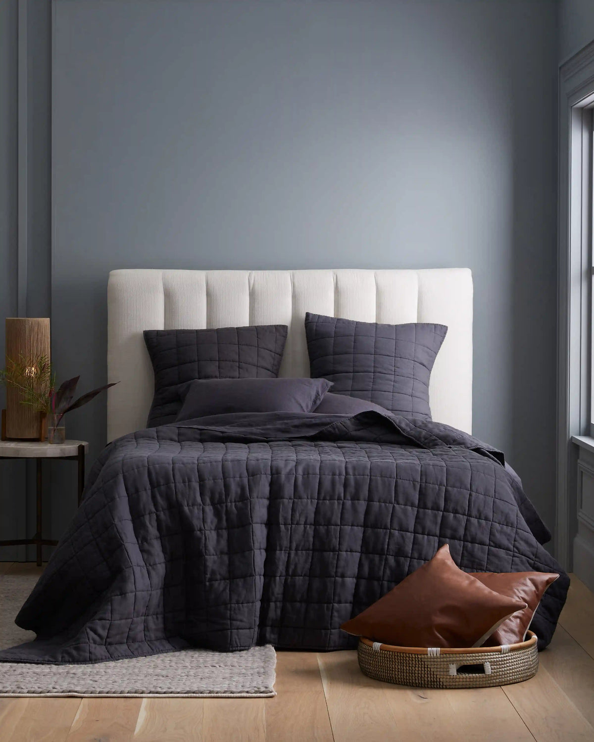 European Linen Box Quilted Euro Sham