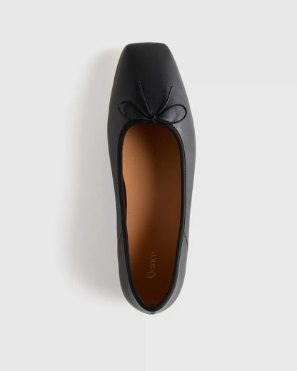 Italian Leather Square Toe Ballet Flat