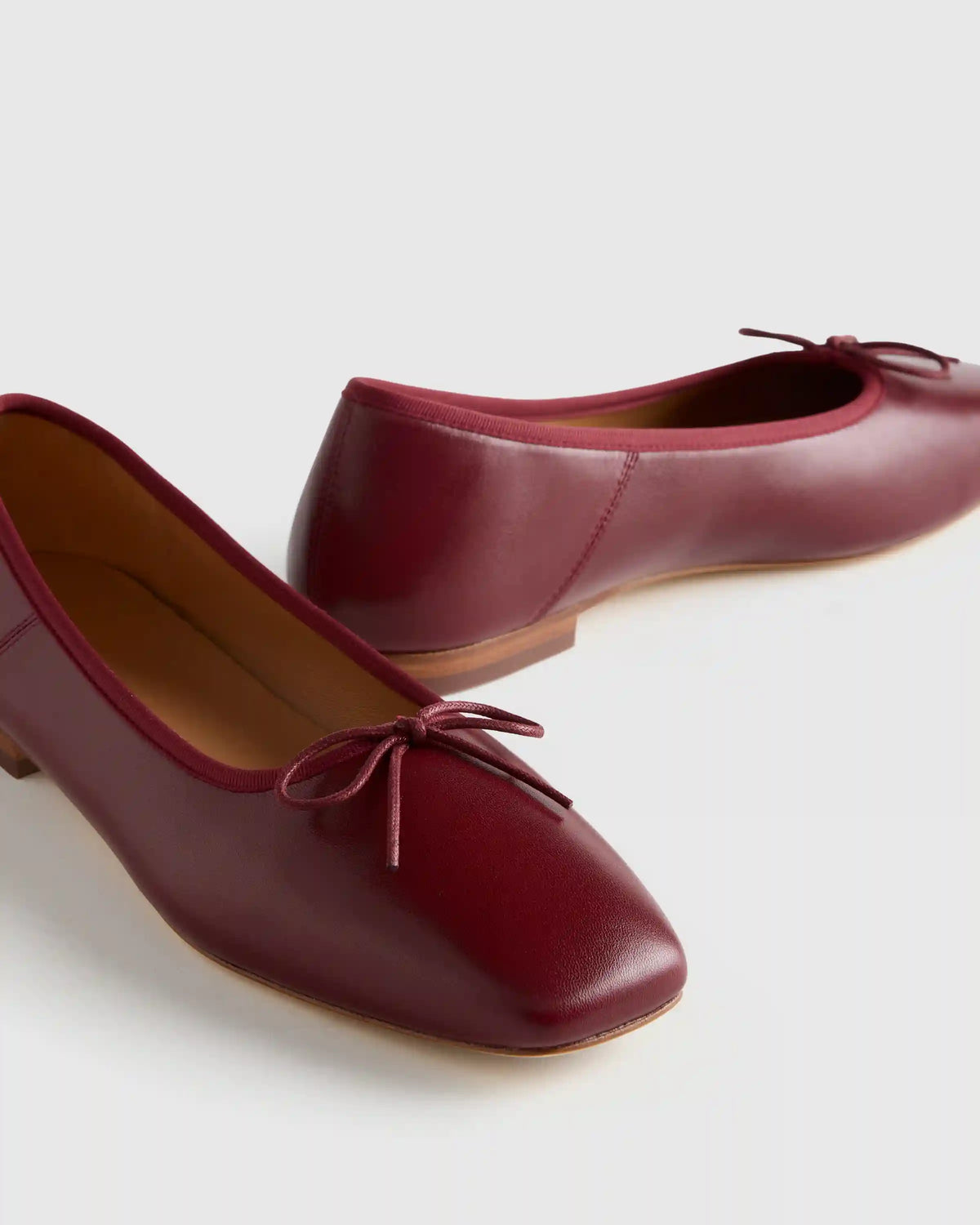 Italian Leather Square Toe Ballet Flat