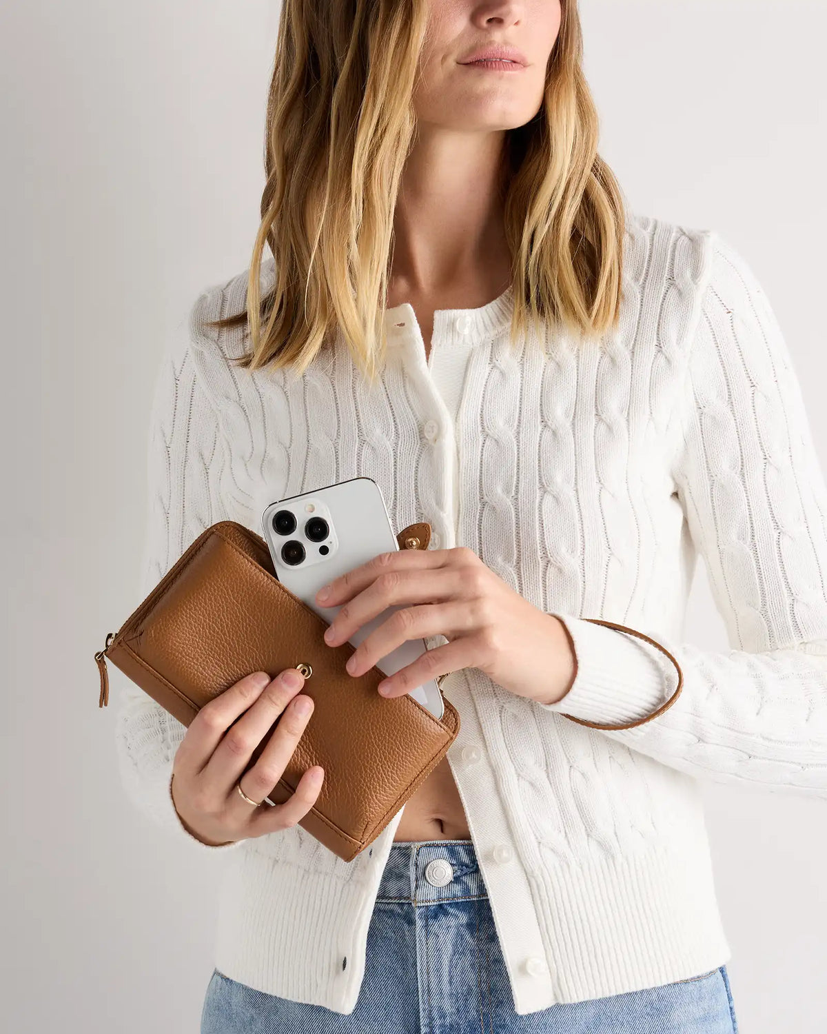 Italian Leather Phone Wallet Crossbody