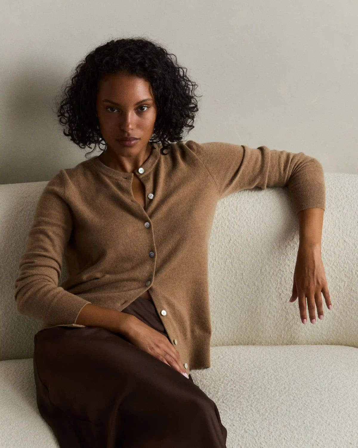 Mongolian Cashmere Cardigan Sweater