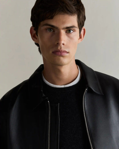 100% Leather Harrington Jacket